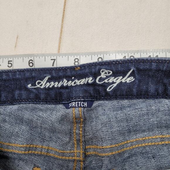American Eagle Y2k low rise skinny jeans dark wash 8 short - Picture 7 of 10